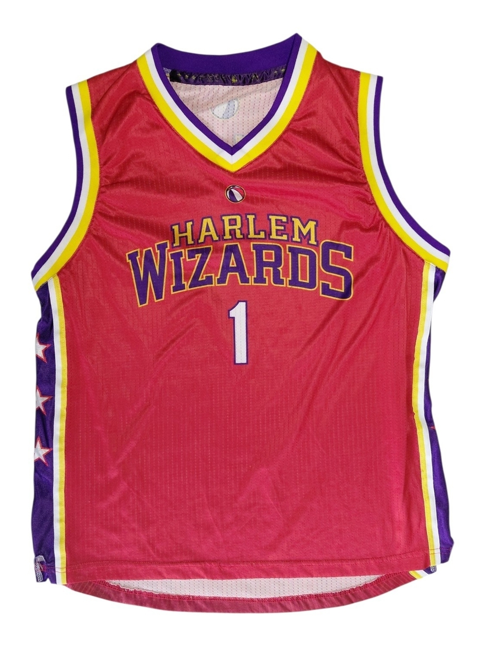 Vintage Harlem Wizards #1 Red Basketball Jersey